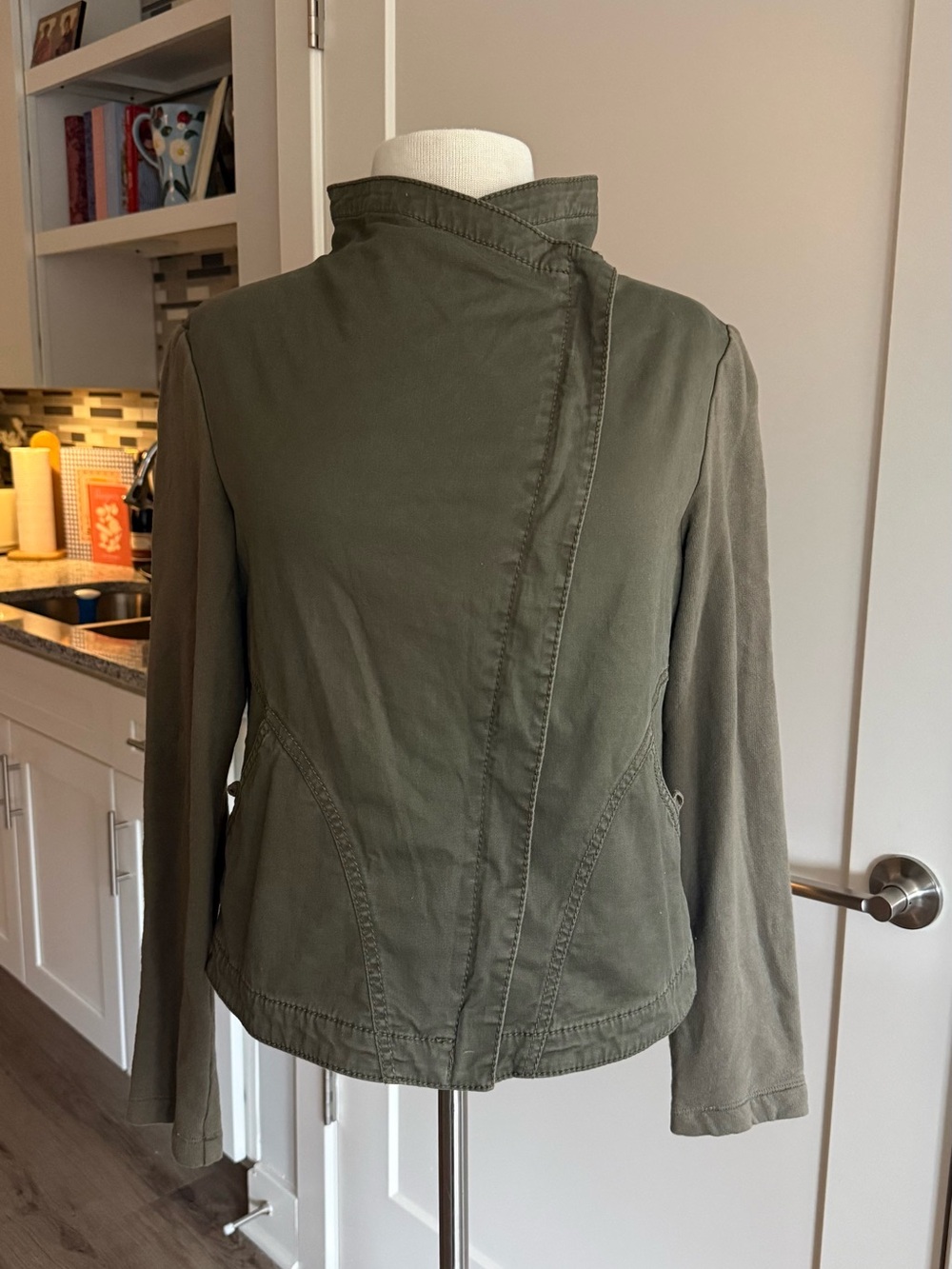 Marrakech Women’s Olive Green Asymmetrical Zip Jacket